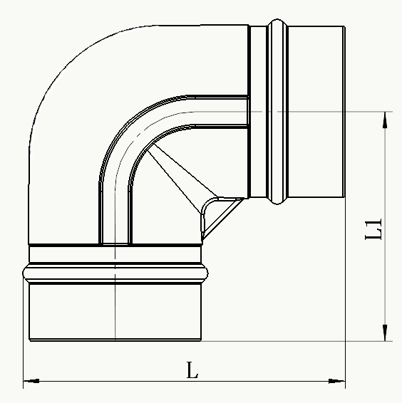 PIPRO压缩空气管道90度弯头B