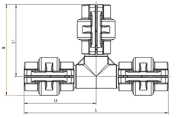 PIPRO铝合金超级管道等径三通A
